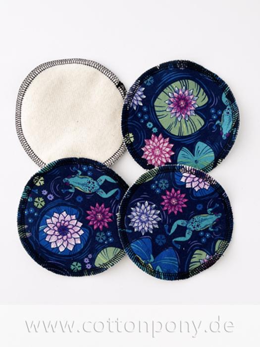 4er-Set Abschminkpads/Stilleinlagen: Froschteich